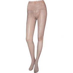 Bardzo wytrzymałe rajstopy Daniella Beige. Brązowe rajstopy damskie V.I.P.A Ltd, w paski. Za 96,99 zł.