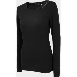 Longsleeve damski TSDL600 - głęboka czerń - Outhorn. Koszulki damskie Outhorn, bez wzorów, z dzianiny, bez kołnierzyka, z długim rękawem. Za 39,99 zł.