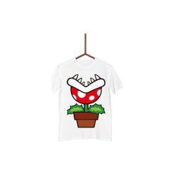 Koszulka Piranha Plant Męska. Białe koszulki męskie Failfake, s, bez wzorów, bez kołnierzyka, bez rękawów. Za 130,00 zł.