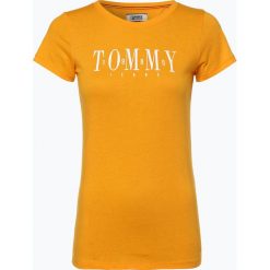 Tommy Jeans - T-shirt damski, żółty. Żółte t-shirty damskie Tommy Jeans, m, z nadrukiem, z jeansu, bez kołnierzyka. Za 89,95 zł.