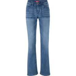 Wygodne dżinsy ze stretchem BOOTCUT bonprix niebieski "stone”. Niebieskie jeansy damskie bonprix, z jeansu. Za 99,99 zł.