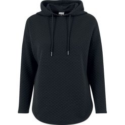 Urban Classics Ladies Quilt Oversize Hoody Bluza z kapturem damska czarny. Czarne bluzy damskie marki Urban Classics, m, bez wzorów, z krótkim rękawem, krótkie, z kapturem. Za 79,90 zł.