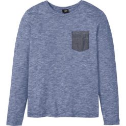 Shirt z długim rękawem i kieszonką z batystu bonprix niebieski melanż. Niebieskie koszulki męskie bonprix, s, bez wzorów, bez kołnierzyka, z długim rękawem, długie. Za 44,99 zł.