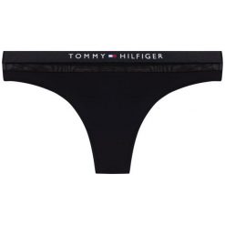 Stringi TOMMY HILFIGER Tong UW0UW00058. Czarne stringi damskie TOMMY HILFIGER, l, bez wzorów, z elastanu. W wyprzedaży za 69,00 zł.