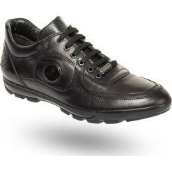 Czarne skórzane sneakersy Baldinini. Czarne sneakersy męskie Baldinini, z okrągłym noskiem, na sznurówki. Za 479,70 zł.
