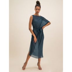 Sukienka koktajlowa Max Mara Leisure 32210206. Zielone sukienki damskie Max Mara Leisure, s, bez wzorów, z poliesteru, wizytowe, bez kołnierzyka, bez rękawów. W wyprzedaży za 759,00 zł.
