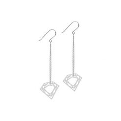 Kolczyki damskie: KOLCZYKI DIAMOND CHAIN EARRINGS – SREBRO