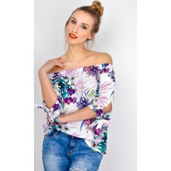 Bluzki damskie: Bluzka hiszpanka w kwiaty
