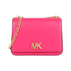 Skórzana torebka w kolorze różowym - 22 x 17 x 7 cm. Różowe torebki klasyczne damskie Michael Kors Accessoires, w paski, ze skóry, na ramię, bez dodatków. W wyprzedaży za 1143,95 zł.