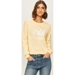 New Balance - Bluza. Żółte bluzy damskie New Balance, s, z nadrukiem, z elastanu, bez rękawów, bez kaptura. Za 229,90 zł.
