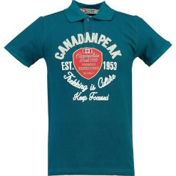 Koszulka polo w kolorze morskim. Niebieskie koszulki damskie Canadian Peak, m, z nadrukiem, z bawełny, polo, bez rękawów. W wyprzedaży za 98,95 zł.