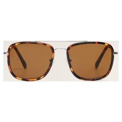 Mango Man - Okulary. Pomarańczowe okulary przeciwsłoneczne męskie Mango Man, z tworzywa sztucznego. Za 119,90 zł.