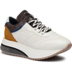 Sneakersy BRONX - 66276-HA BX 1619 Off White/D.Grey/Ochre 3136. Białe półbuty damskie Bronx, z zamszu. W wyprzedaży za 449,00 zł.