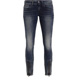 GStar LYNN ZIP GRIP MID SKINNY Jeans Skinny Fit dark aged. Niebieskie rurki damskie G-Star. W wyprzedaży za 494,25 zł.