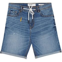 Niebieskie jeansowe bermudy skinny fit. Niebieskie spodenki i szorty męskie Pull&Bear, m, bez wzorów, z jeansu. Za 89,90 zł.