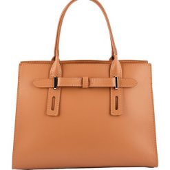 Torebki klasyczne damskie: Skórzana torebka w kolorze jasnobrązowym – 30 x 22 x 13 cm