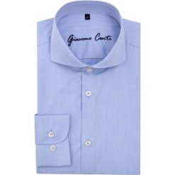 Koszula IGNAZIO slim KMN00009. Niebieskie koszule męskie marki Giacomo Conti, m, z bawełny, z włoskim kołnierzykiem. Za 259,00 zł.