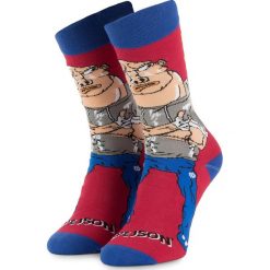 Skarpety Wysokie Unisex CUP OF SOX - Spejson Czerwony Kolorowy. Czerwone skarpetki damskie Cup of sox, bez wzorów, z elastanu. Za 35,00 zł.