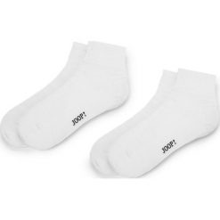 Zestaw 2 par wysokich skarpet damskich JOOP! - Transparent Stripe 760.058 White 1000. Białe skarpetki damskie JOOP!, bez wzorów, z elastanu. Za 69,00 zł.