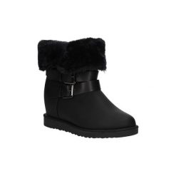 Śniegowce Casu ŚNIEGOWCE 7-4K987. Czarne buty zimowe damskie marki Gabor, z materiału, przed kolano, na wysokim obcasie, na obcasie. Za 43,99 zł.