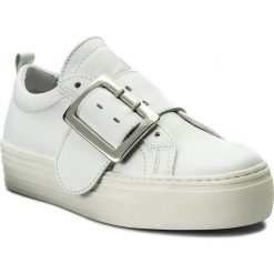 Sneakersy BRONX - 66047-AA BX 425 White 4. Białe półbuty damskie marki Bronx, na co dzień, bez wzorów, ze skóry, bez obcasa, na koturnie, bez zapięcia. W wyprzedaży za 219,00 zł.
