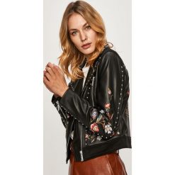 Morgan - Ramoneska. Czarne kurtki damskie Morgan, z haftami, z poliesteru, krótkie. W wyprzedaży za 349,90 zł.