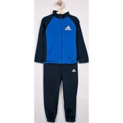Adidas Performance - Komplet dresowy dziecięcy 110-176 cm. Niebieskie spodnie chłopięce marki adidas Performance, bez wzorów, z poliesteru. W wyprzedaży za 139,90 zł.