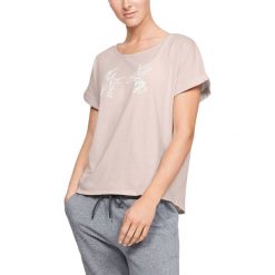 Under Armour Koszulka Beżowy. Brązowe koszulki damskie Under Armour, l, z nadrukiem, z bawełny, bez kołnierzyka. Za 119,95 zł.