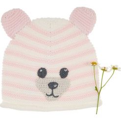 Czapka w kolorze jasnoróżowym. Różowe czapeczki niemowlęce Benetton Kids, bez wzorów, z bawełny. W wyprzedaży za 39,95 zł.
