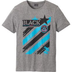 T-shirt Slim Fit bonprix szary melanż. Szare t-shirty męskie z nadrukiem marki bonprix, l, z dzianiny. Za 24,99 zł.