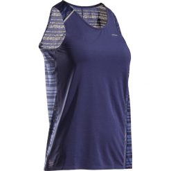 Top do biegania KIPRUN LIGHT damski. Niebieskie topy damskie KIPRUN, bez wzorów, z elastanu, bez rękawów, do biegania. Za 79,99 zł.
