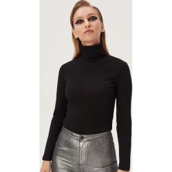 Prążkowany sweter z golfem - Czarny. Czarne swetry damskie Sinsay, s, bez wzorów, prążkowane, bez rękawów. Za 39,99 zł.