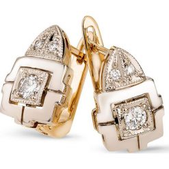 Wyjątkowe Kolczyki - , Brylant 0,22ct. Żółte kolczyki damskie W.KRUK, z brylantem, złote. Za 6390,00 zł.