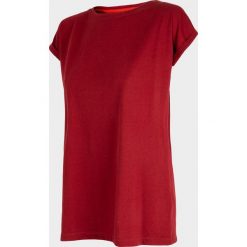 T-shirt damski TSD702 - burgund - Outhorn. Czerwone koszulki damskie EVERHILL, bez wzorów, z bawełny, bez kołnierzyka. Za 34,99 zł.