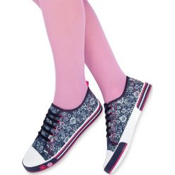 Trampki dziecięce Underline 8C1796 Granatowe. Niebieskie trampki dziewczęce Underline, bez wzorów, ze skóry, bez zapięcia. Za 34,00 zł.