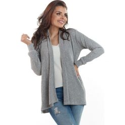 Sweter A214 szary. Szare swetry damskie Awama, s, bez wzorów, prążkowane, z długim rękawem, długie, bez kaptura. Za 158,67 zł.