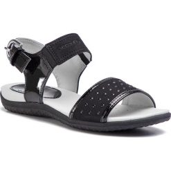 Sandały GEOX - D Sand.Vega A D92R6A 002AU C9999 Black. Czarne klapki damskie Geox, z aplikacjami, ze skóry ekologicznej, bez obcasa. W wyprzedaży za 209,00 zł.