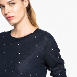 Kardigany damskie: Sweter z grubej dzianiny z okrągłym dekoltem