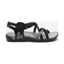 Merrell Terran Lattice II Sandały Czarny. Czarne sandały damskie Merrell, w paski, ze skóry, bez obcasa, z paskami. Za 343,95 zł.