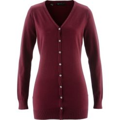 Długi sweter rozpinany bonprix czerwony klonowy. Czerwone swetry rozpinane damskie bonprix. Za 59,99 zł.