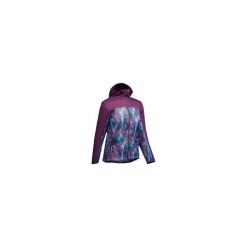 Kurtka turystyczna FH500 Helium Wind damska. Różowe kurtki damskie QUECHUA, s, bez wzorów, z poliesteru, bez kaptura. Za 79,99 zł.