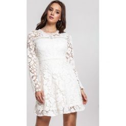 Jasnobeżowa Sukienka Quasienergy. Brązowe sukienki damskie Renee, s, z koronki, eleganckie, mini. Za 249,99 zł.