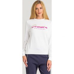 BLUZA Armani Exchange. Białe bluzy damskie s, z aplikacjami, z materiału. Za 251,40 zł.