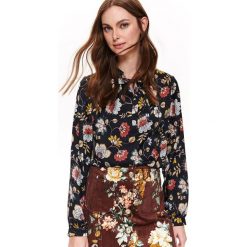 Bluzka długi rękaw. Bluzki damskie Top Secret, w kwiaty, z tkaniny, eleganckie, z koszulowym kołnierzykiem, z długim rękawem. W wyprzedaży za 54,99 zł.
