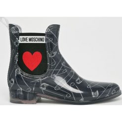 Love Moschino - Kalosze. Szare kalosze damskie marki Love Moschino, z gumy. W wyprzedaży za 359,90 zł.