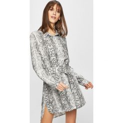 Tally Weijl - Sukienka. Szare sukienki damskie TALLY WEIJL, na co dzień, s, w paski, z wiskozy, casualowe, z asymetrycznym kołnierzem, z długim rękawem, długie, mini, asymetryczne. W wyprzedaży za 99,90 zł.