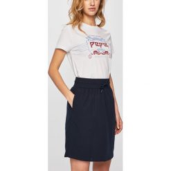 Lacoste - Spódnica. Niebieskie spódniczki damskie Lacoste, na co dzień, s, bez wzorów, z poliesteru, casualowe, z podwyższonym stanem, mini, asymetryczne. W wyprzedaży za 229,90 zł.