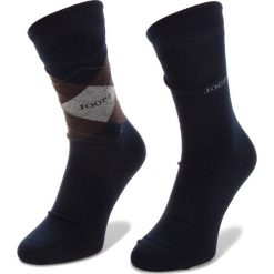 Zestaw 2 par wysokich skarpet unisex JOOP! - Socke Classic Argyle 900.011-2 Navy/Coffee 3000-1. Niebieskie skarpetki damskie JOOP!, bez wzorów, z elastanu. Za 69,00 zł.