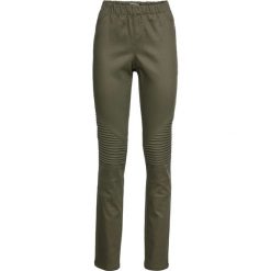 Tregginsy bonprix ciemnooliwkowy. Zielone legginsy damskie bonprix, bez wzorów. Za 99,99 zł.