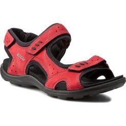 Sandały ECCO - Kana 83410302466 Chili Red. Czerwone klapki damskie ecco, w paski, ze skóry, sportowe, bez obcasa, z paskami, outdoorowe. W wyprzedaży za 299,00 zł.